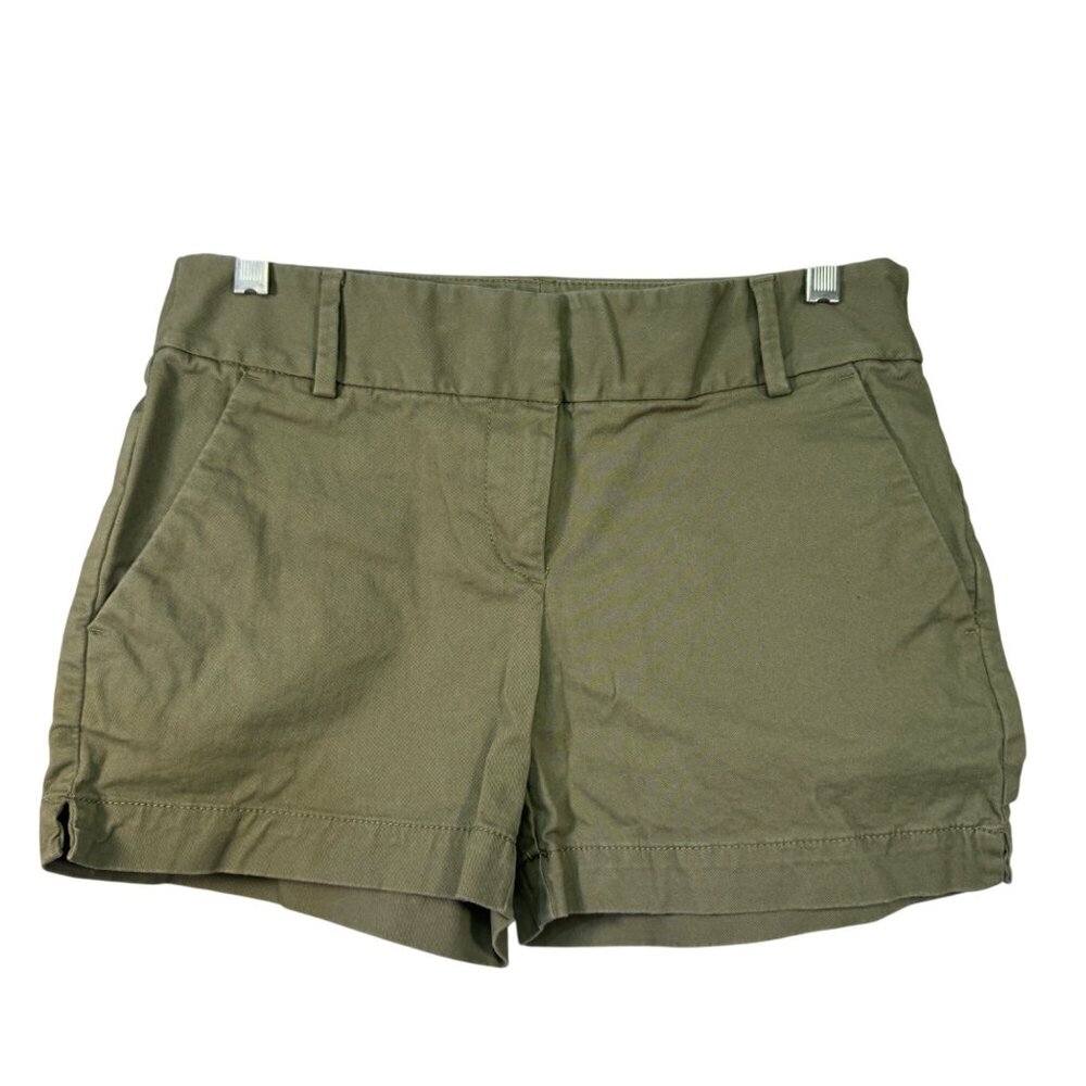 Loft Womens The Riviera Short Olive Green Cotton/Spandex Blend Shorts Size 0